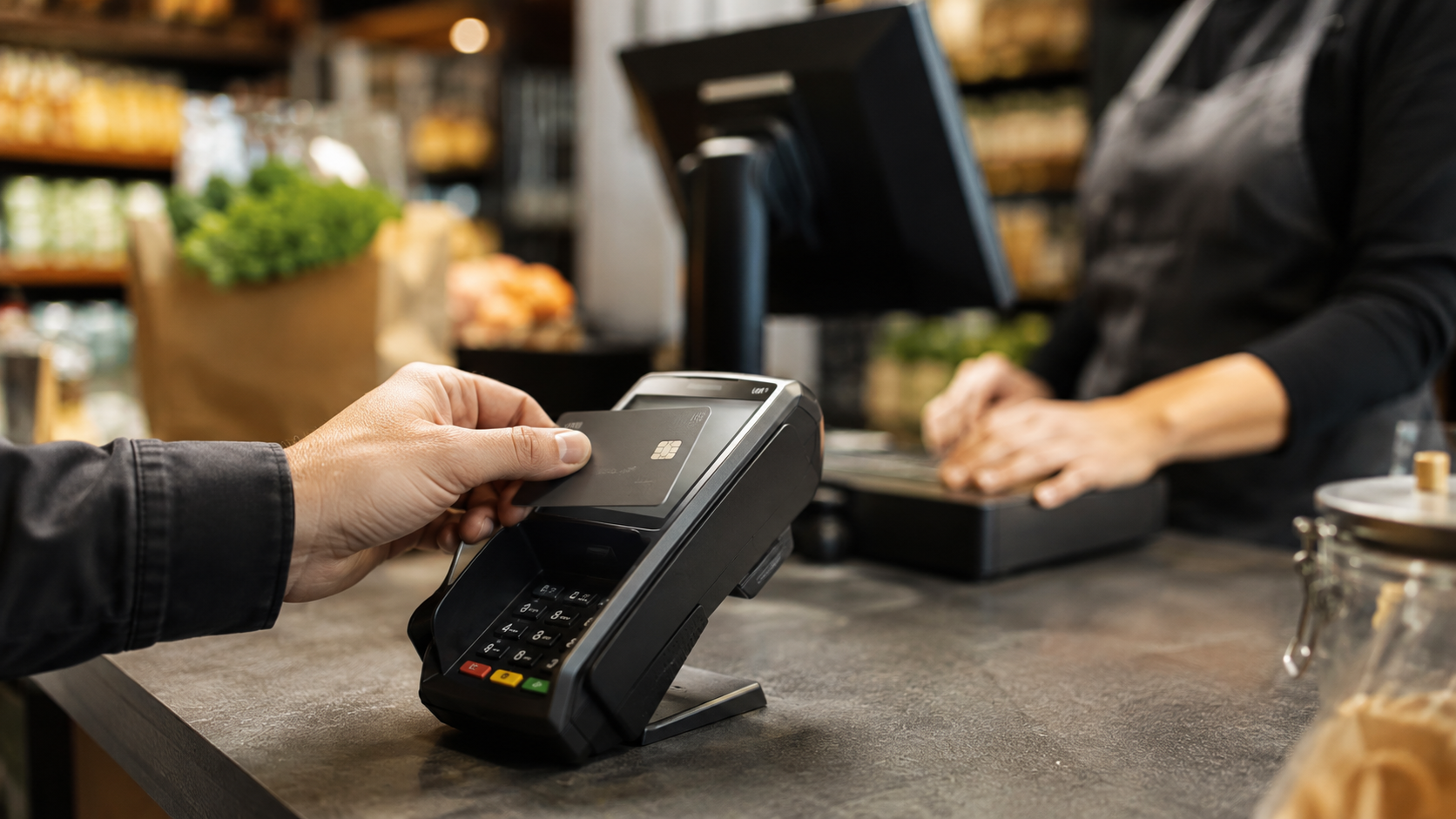 Customer paying